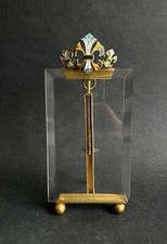 Antique Victorian Style France 19th Century Enamel Iris Photo Holder Miniature Frame