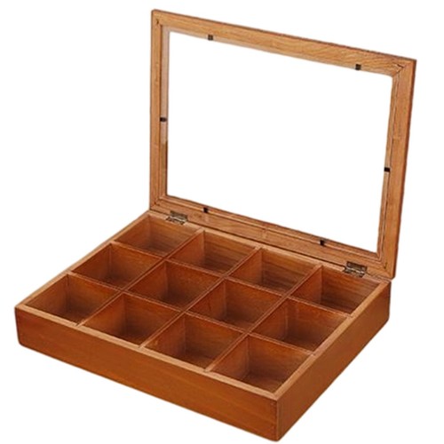 Wooden tea box organizer teas - wooden,