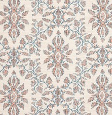 Colefax & Fowler Curtain Fabric 'PEVERIL - NAVY/RED' 1.7 METRES Linen Blend