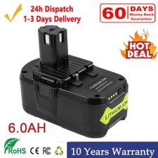 For Ryobi 18V Lithium Battery RB18L40 RB18L50 6.0Ah P104 P108 P109 P107 P108 UK