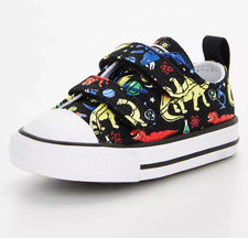Cute Converse Chuck Taylor All Star 2v Ox Infant Trainer Dinosaur Design Size 2