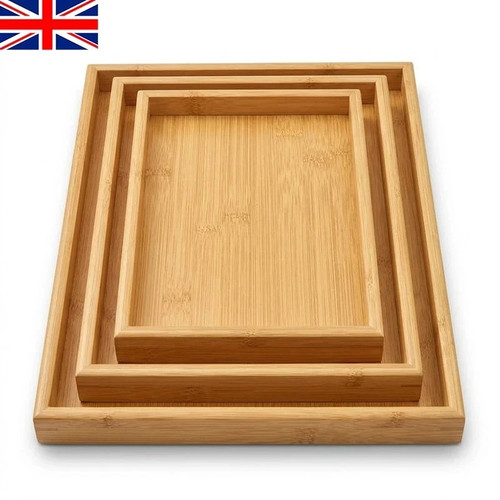 3pcs wooden trays set - wooden,