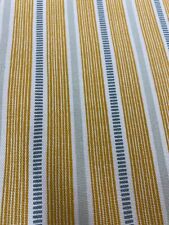 Static Caravan Curtains Ocre Grey & White Stripes 27" w 45" d  x free shortening