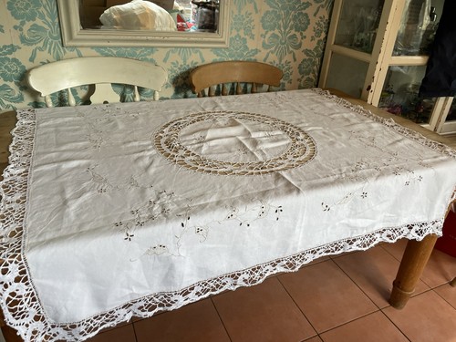 Vintage antique tablecloth - vintage,