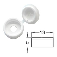 WHITE Plastic Hinged Screw