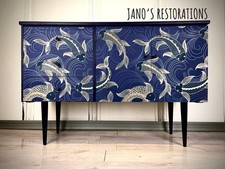 Japanese Koi Fish Navy Blue &