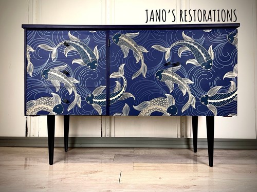 Japanese koi fish navy blue - japanese, &