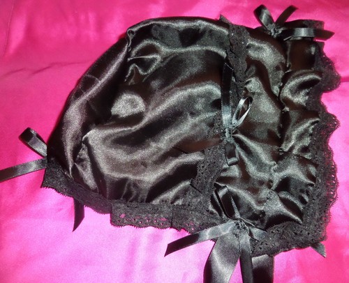 Adult baby sissy black satin - adult,