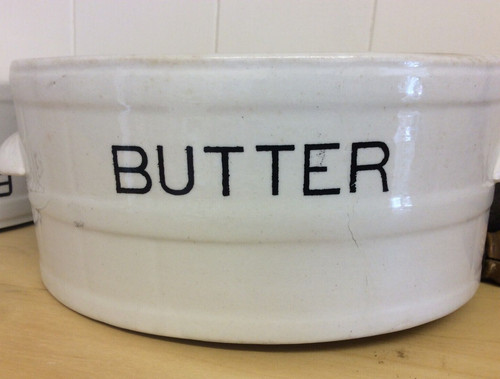 Butter dish antique large - large, oval