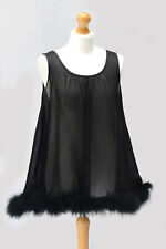 Fluffy marabou feather babydoll nightdress, 60s vintage style baby doll nightie