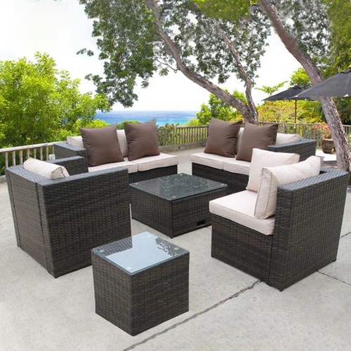 Brown rattan garden wicker - brown,