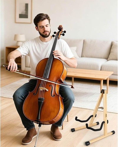 Cello stand with bow - with,