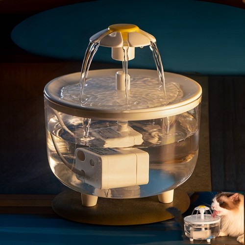 Cat water fountain transparent - water,