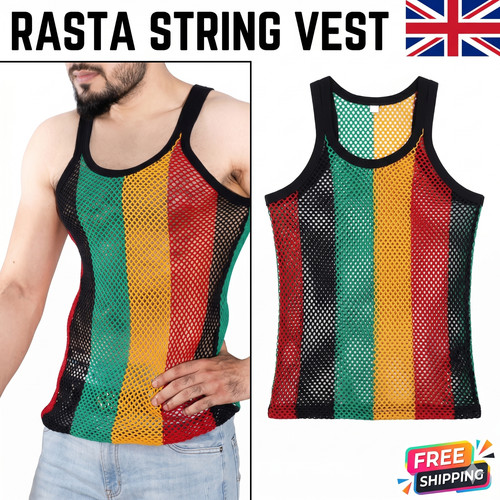Men rasta string vest 100 - men,