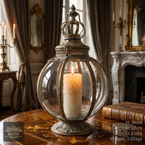 Antique silver globe - silver,