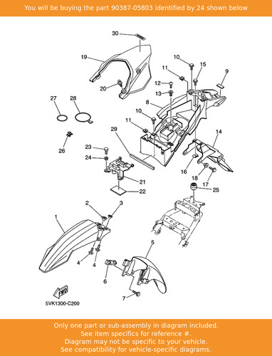 Yamaha collar 90387 - 90387-05803, oem