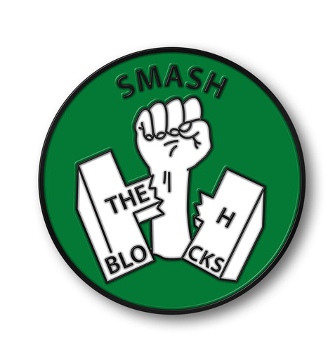 Smash the blocks enamel pin - h,