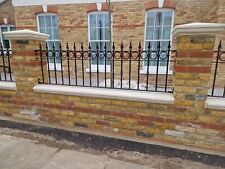 Spear Top Metal Railing Panel - Black , low wall fence