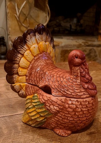 Vintage ceramic turkey gravy - ceramic,