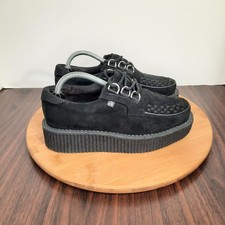 TUK Anarchic Creeper Womens 6 Shoes Black Vegan Suede Goth Emo Chunky Platform