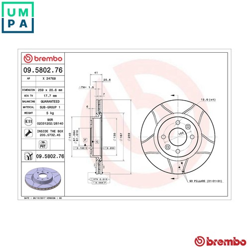 Brake disc 5802 76 for - 2x,