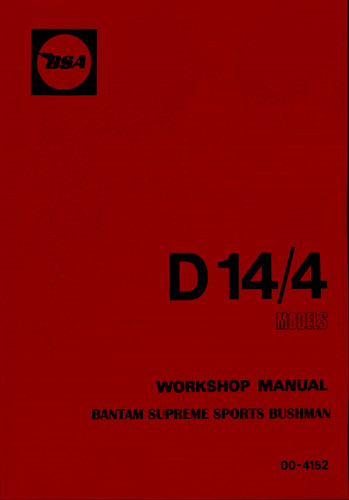Bsa bantam d14 workshop - bsa,