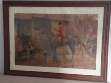 Large Antique Hunting Scene