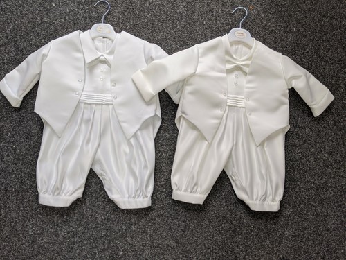 New boys christening romper
