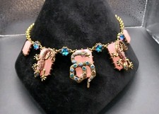 New Betsey Johnson Rhinestone Snake Lizard Gecko Necklace With Tag