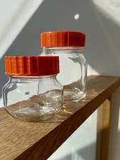 Vintage Orange Lidded Ravenhead Kilner Jar & Italian Preserve Jar