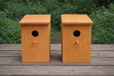 2x Wooden Garden Bird Houses