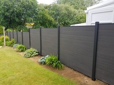 6ft Warm Graphite Grey Composite Fence Panel Kit Plus Aluminium Post - Rails etc