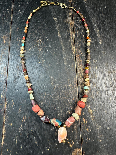 Vintage tribal bead necklace - necklace,