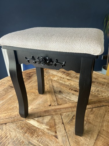 Upholstered black vanity - black,
