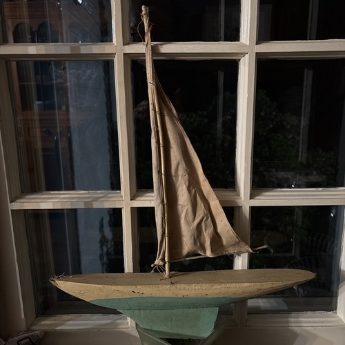 Antique painted wooden - wooden, pond