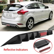 Black 6 Shark Fins Rear Diffuser Bumper Spoiler Lip For Ford Focus RS ST MK3 MK4