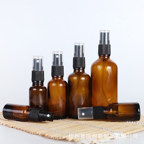 Amber glass spray bottle - amber,