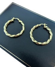 Gold Round Circle Twist Hoop