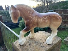 Vintage Clydesdale Shire Large Horse In Rare Bay Roan Colour Figurine Ornament