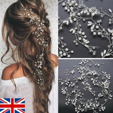 White Pearls Wedding Hair Vine
