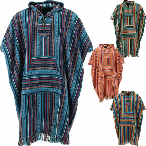 Hippie hoodie poncho long - poncho,