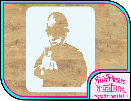 Banksy police rude - rude, stencil