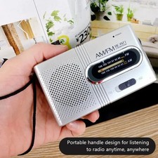 Portable Mini Pocket Travel AM FM Radio Battery Powered Built-in Speaker Stere