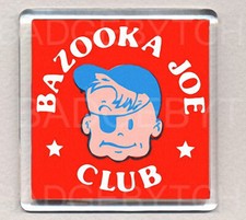 BAZOOKA JOE CLUB square FRIDGE MAGNET - RED EDITION  - RETRO COOL ! 