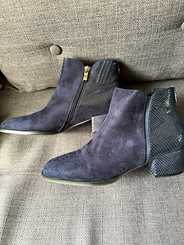 Moda pelle blue ankle - ankle, boot