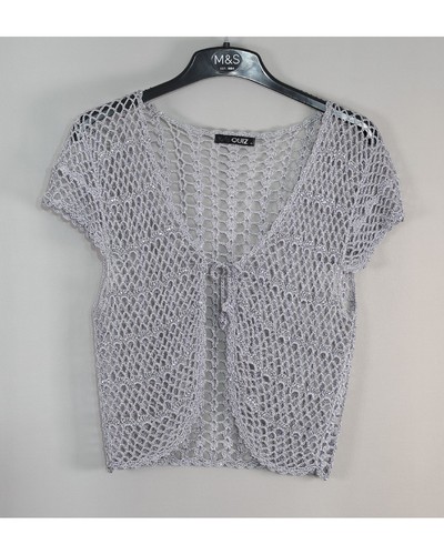 Quiz womens silver crochet - silver,