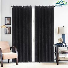 Luxury Crushed Velvet Curtains PAIR Fully Lined Eyelet Ring Top Ready Made