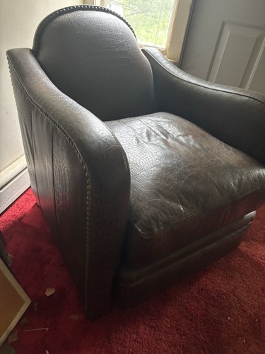 Antique leather chair - leather,