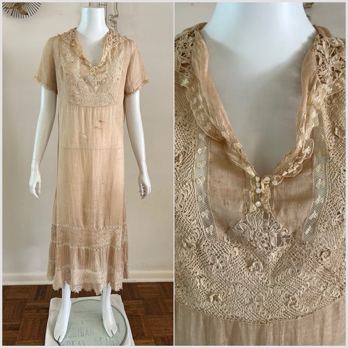 1920s irish crochet filet lace - irish,