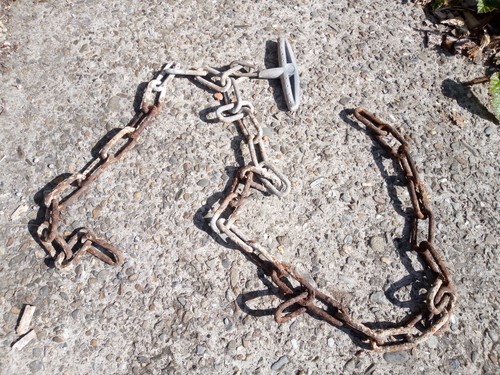 Old rusty chain meter - old,